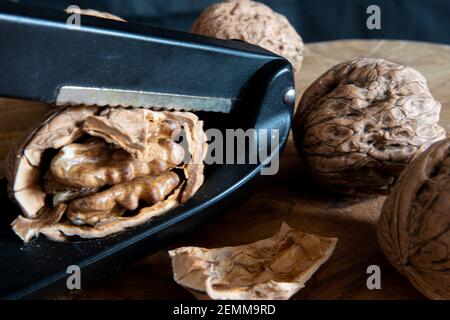 Close up of crushed walnut Stock Photo