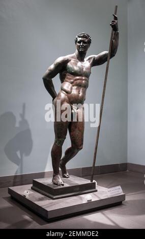 Rome, Italy C 02 05 2018: The Hellenistic Prince (or the Seleucid Prince) is a Greek bronze statue made in the 2nd century BC in Palazzo Massimo alle Stock Photo