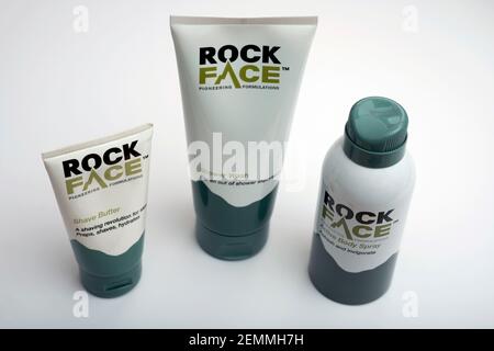 Rock Face mens grooming products Stock Photo