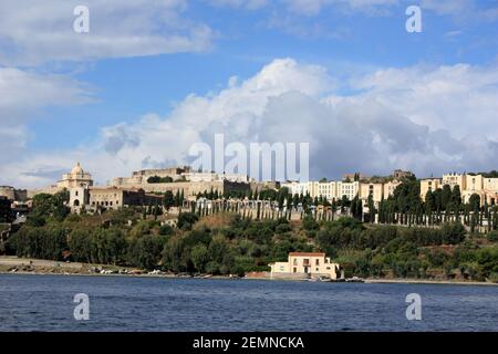 View of the Milazzo coast in Sicily, Italy Stock Photo