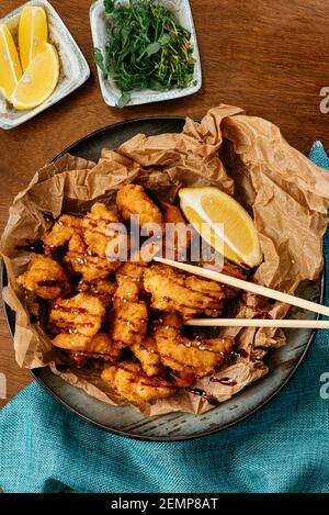 grilled fish with herbs and lemon Stock Photo