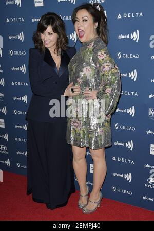 (L-R) Gina Gershon and Jennifer Tilly at the 30th Annual GLAAD Media