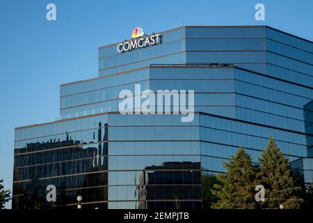 St. Paul, Minnesota.  Comcast regional headquarters. Comcast is the largest cable provider in the United States. Stock Photo