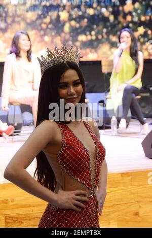 Miss Global Indonesia 2018, Fabienne Nicole, when meeting and greeting ...