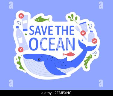 Save whales vector banner design. Wild whales flyer template ...