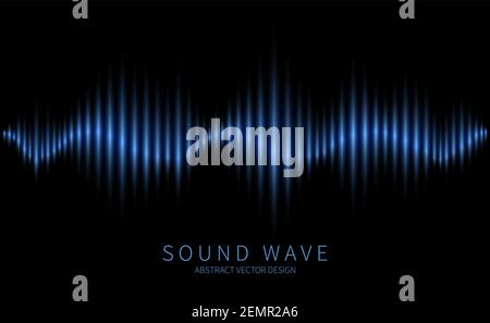 Abstract sound wave. Electromagnetic oscillation, music waveform, radio and voice waves. Modern electronic soundtrack technology vector background Stock Vector