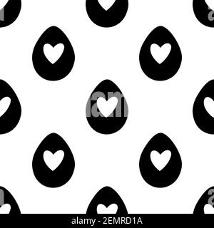 Seamless pattern made from hand drawn Easter eggs illustration. Isolated on a white background. Stock Vector