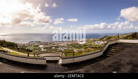 Church of Nossa Senhora da Paz, Vila Franca do Campo at Sao Miguel island, Azores travel destination. Stock Photo