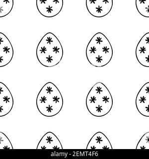 Seamless pattern made from hand drawn Easter eggs illustration. Isolated on a white background. Stock Vector