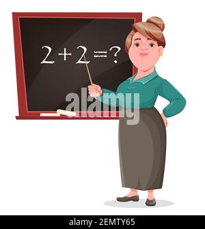 cartoon old female teacher