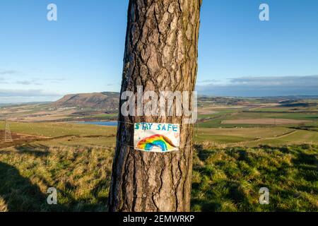 Looking over to Bishop Hill from Harran Hill with Loch Leven in between, Fife, Scotland Stock Photo