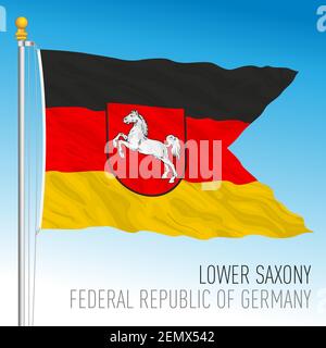 Lower Saxony lander flag, federal state of Germany, europe, vector illustration Stock Vector