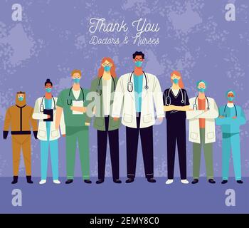 Thank you nurses lettering vector text with phonendoscope. Illustration ...
