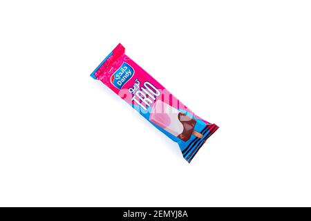 Dandy Trio Ice Cream Stick on isolated background Stock Photo