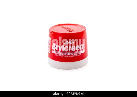 Brylcreem Moisturizing Hairdressing cream on white background Stock Photo