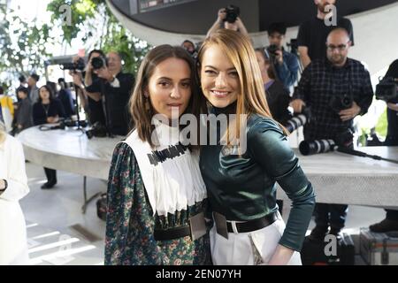 Alicia Vikander attending the Louis Vuitton 2018 Spring Summer show on  October 03, 2017 at Musée du Louvre in Paris, France. (Photo by Lyvans  Boolaky/imageSPACE Stock Photo - Alamy