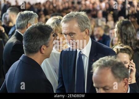 Bernard Arnault and Hélène Arnault arrives in the “Booksellers Area” of the  White House to attend a state dinner honoring France's President Emmanuel  Macron on April 24, 2018 in Washington, DC. Photo