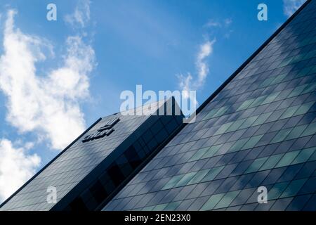 Exterior view of the CHUM, translated as University of Montreal Health Centre Stock Photo