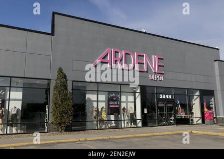 A logo sign outside of a Decathlon retail store location in Brossard,  Quebec, Canada, on April 23, 2019. (Photo by Kristoffer Tripplaar/Sipa USA  Stock Photo - Alamy