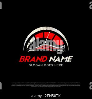 Speed car modification logo designs, automotive logo design free vector Stock Vector