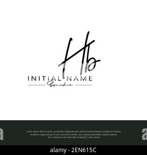 H B HB Initial letter handwriting and signature logo. Beauty vector initial logo .Fashion, boutique, floral and botanical Stock Vector
