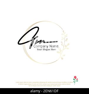 G M GM Initial letter handwriting and signature logo. Beauty vector initial logo .Fashion, boutique, floral and botanical Stock Vector