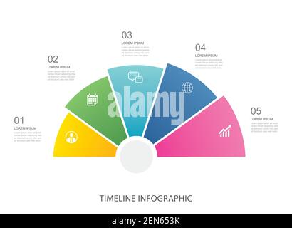 5 data infographics step growth business template design. Illustration abstract background. Can be used for workflow layout, business step, banner, we Stock Vector