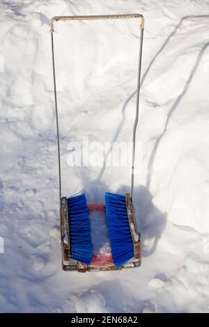 an object to brush off snowy shoes on Stock Photo