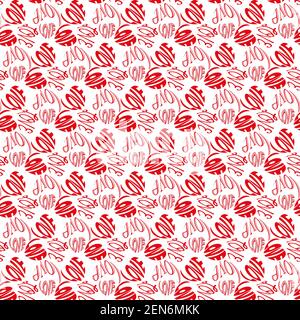 Love hearts text messages seamless pattern Stock Vector