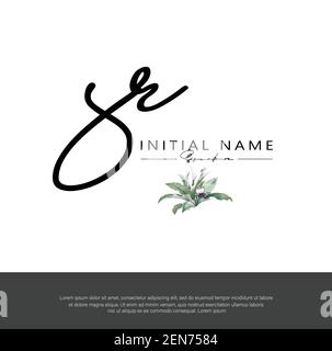 S R SR Initial letter handwriting and signature logo. Beauty vector initial logo .Fashion, boutique, floral and botanical Stock Vector
