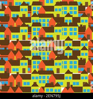 city view ornament pattern. vector illustration Stock Vector
