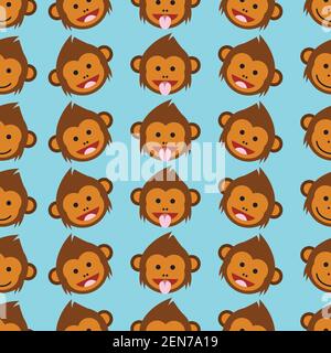 monkey ornament pattern. vector illustration Stock Vector