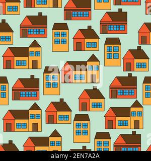 city view ornament pattern. vector illustration Stock Vector