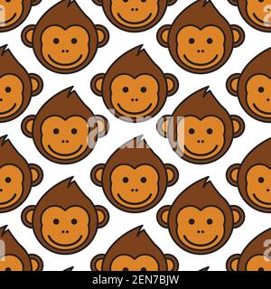 monkey ornament pattern. vector illustration Stock Vector