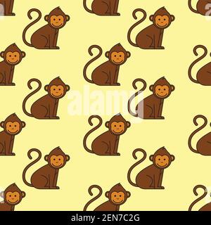 monkey ornament pattern. vector illustration Stock Vector