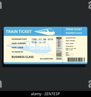 train ticket for traveling by train. vector illustration Stock Vector