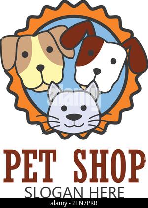 pets shop, pets care, pets lover logo with text space for your slogan / tagline, vector illustration Stock Vector