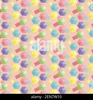 Crowded Beach colourful seamless vector pattern with beach towels and parasols Stock Vector