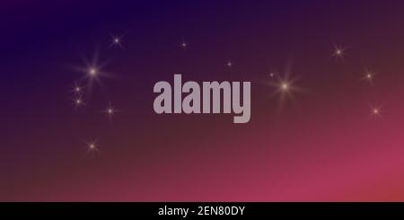 Purple, violet, amethyst, Gradient colorful bright background with stars flare glare lights. Vector illustration horizontal format Stock Vector