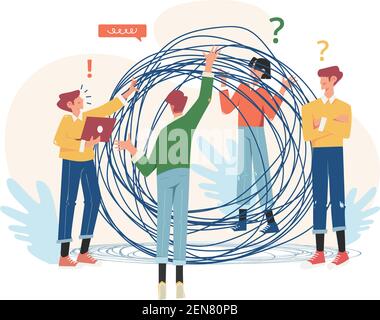 Tangled and untangled tangles. Problem solving concept Stock Vector Image &  Art - Alamy