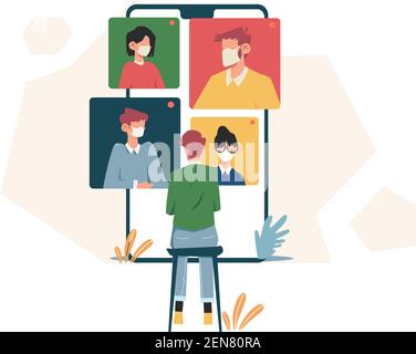 People communication on smartphone phone Stock Vector