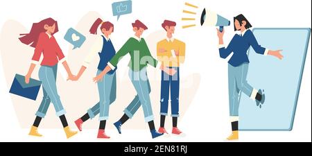 Referral marketing concept promotion friends loyalty program Stock Vector