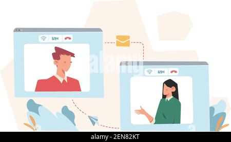People send an email to inform other via computer Stock Vector