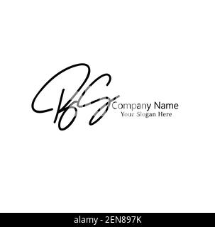 B S BS Initial letter handwriting and signature logo. Beauty vector initial logo .Fashion, boutique, floral and botanical Stock Vector