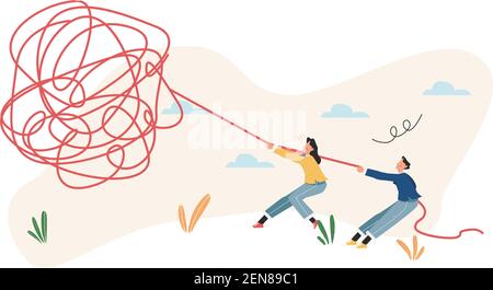 Unraveling difficult situations the concept of social psychiatry Stock Vector