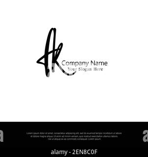 F K FK Initial letter handwriting and signature logo. Beauty vector initial logo .Fashion, boutique, floral and botanical Stock Vector