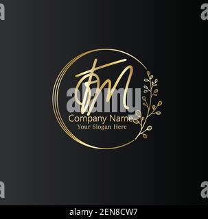 F M FM Initial letter handwriting and signature logo. Beauty vector initial logo .Fashion, boutique, floral and botanical Stock Vector