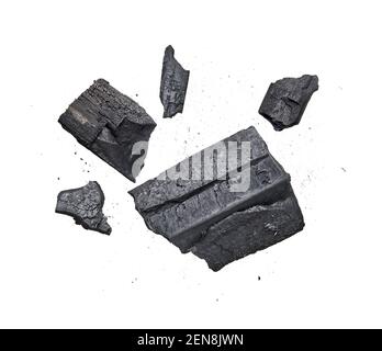 charcoal isolated on white background Stock Photo - Alamy