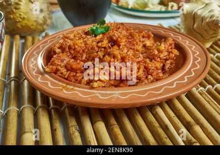 Eneksa agaga - Saipan red rice is a common Guamanian dish Stock Photo ...