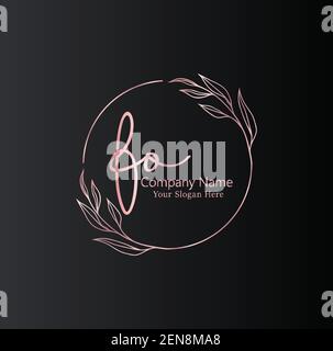 F O FO Initial letter handwriting and signature logo. Beauty vector initial logo .Fashion, boutique, floral and botanical Stock Vector